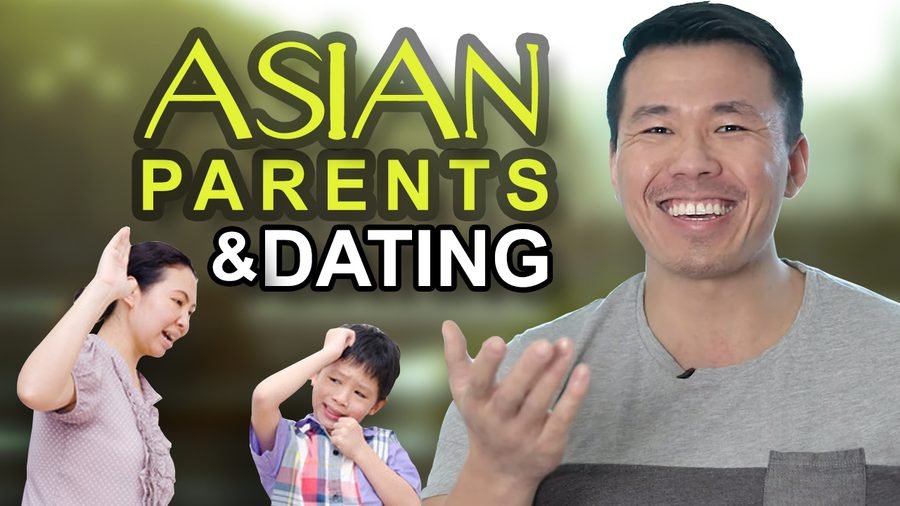 Mike smiling next to a graphic illustrating strict Asian parenting and its effect on dating life